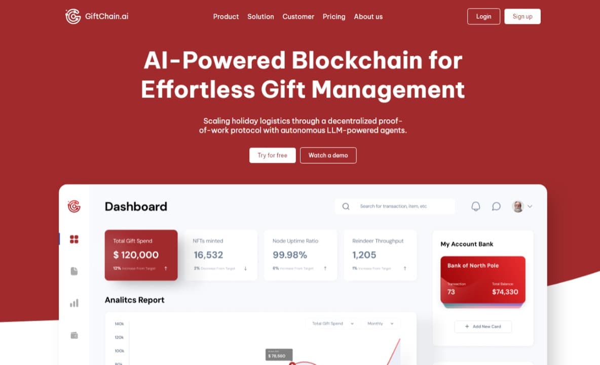 Gift Chain Ai Landing Page screenshot 1