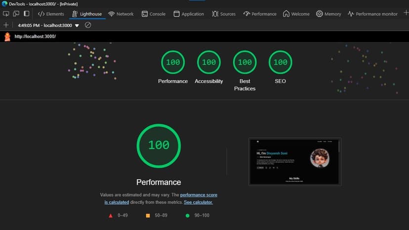 Personal portfolio Website preview